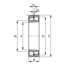 {ĝLS 22218-E1-K,  DIN 635-2 ˜ʵҪߴ, FףF 1:12