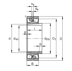 {ĝLS 239/800-B-K-MB + AH39/800,  DIN 635-2 ˜ʵҪߴ, F׺ж